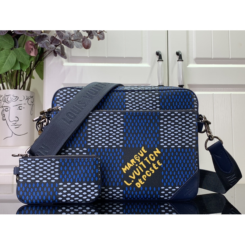 l**is V*t*n trio messenger damier heritage blue