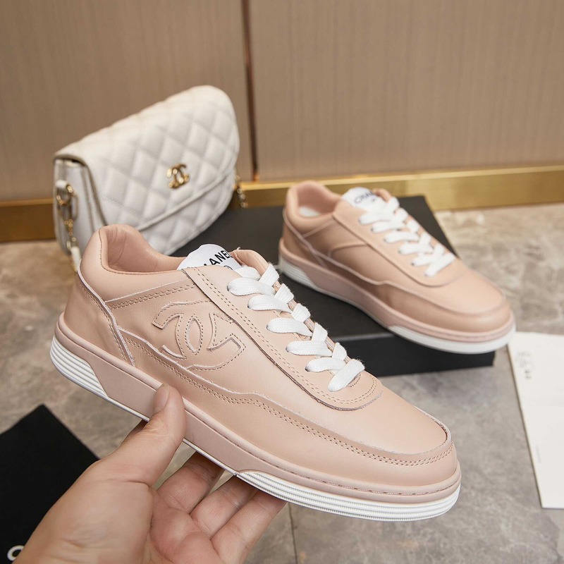 Ch*el sneaker calfskin in pink