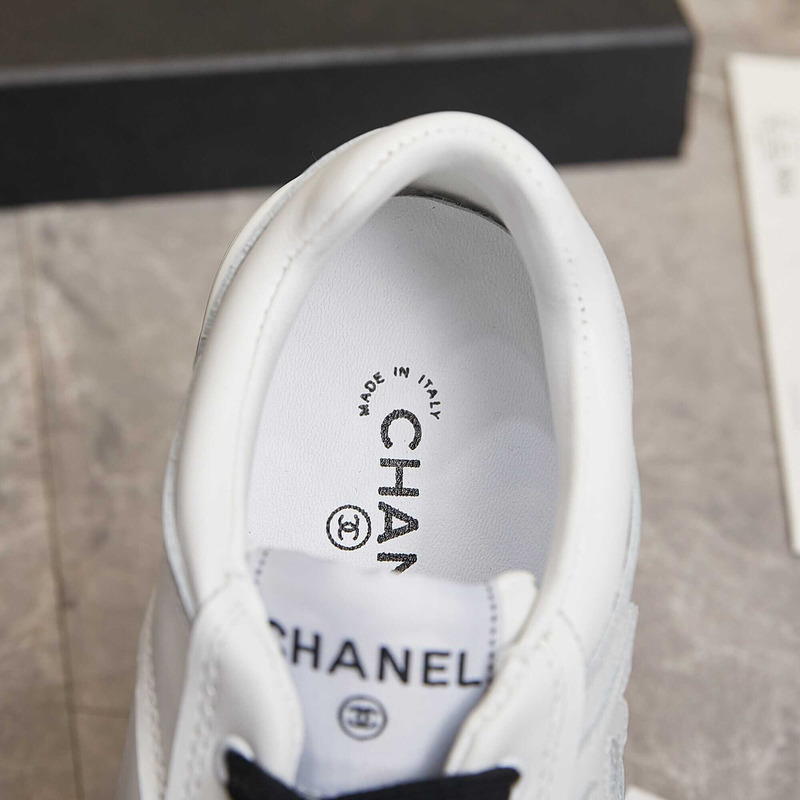 Ch*el sneaker calfskin white