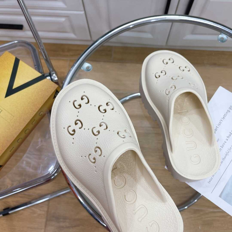 G*u*i elea perforated rubber platform mules