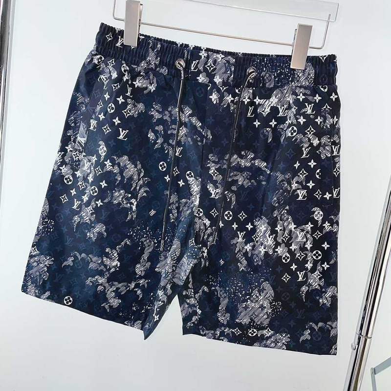 l**is V*t*n monogram shorts dark blue