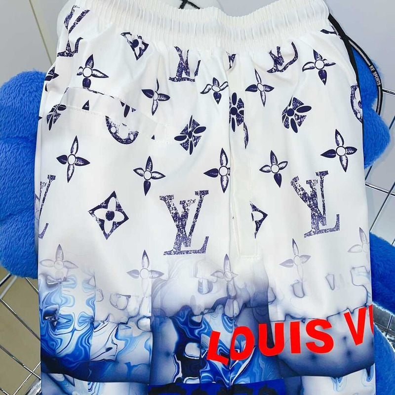 l**is V*t*n monogram shorts blue/white