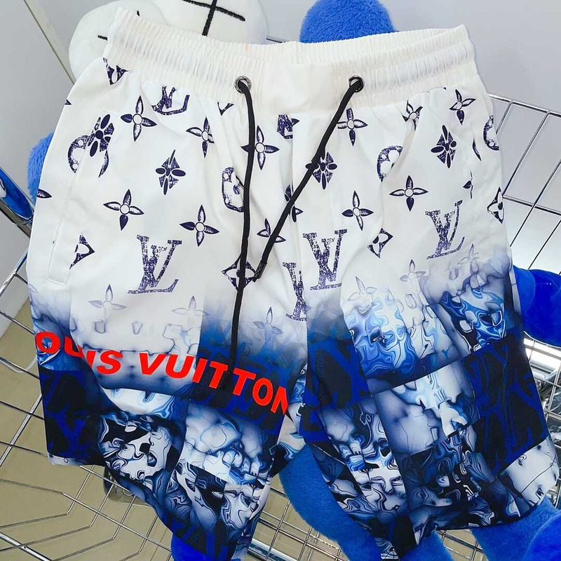 l**is V*t*n monogram shorts blue/white