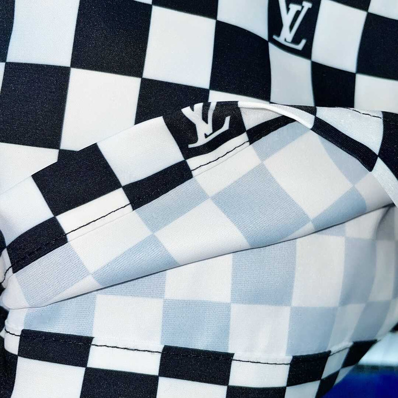 l**is V*t*n monogram shorts white/black