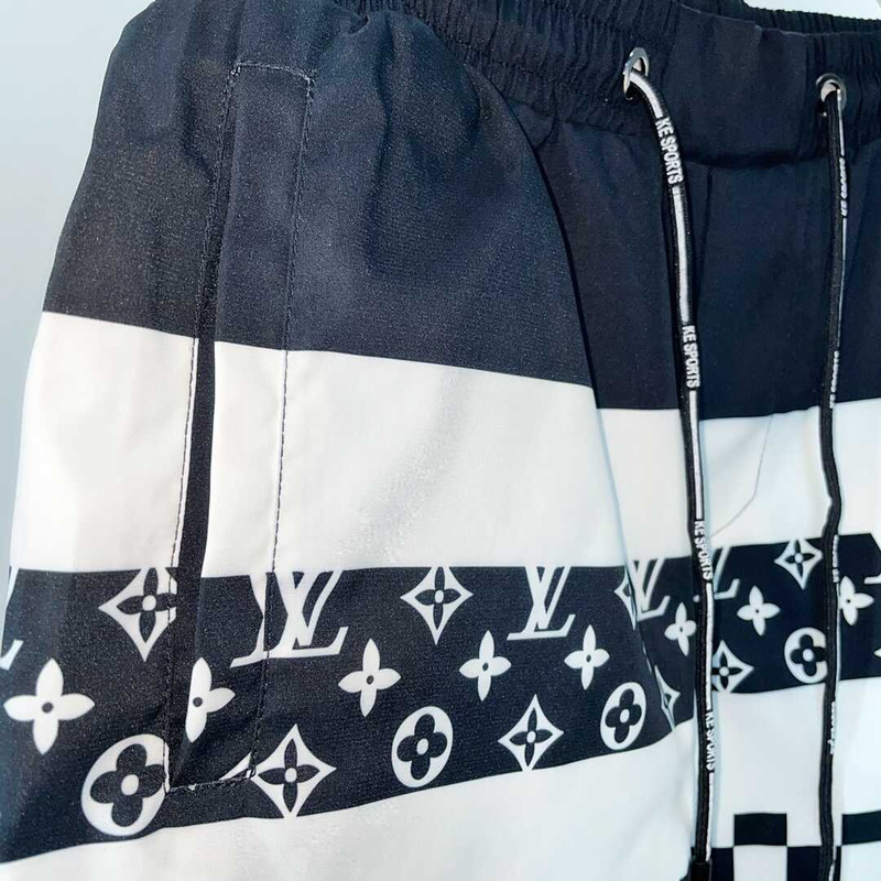 l**is V*t*n monogram shorts white/black