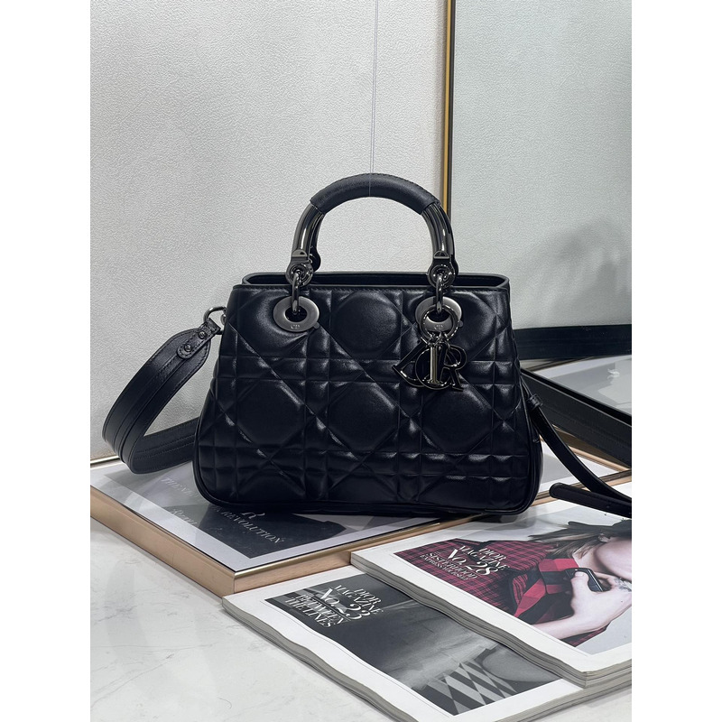 D*or lady D*or bag cannage calfskin black