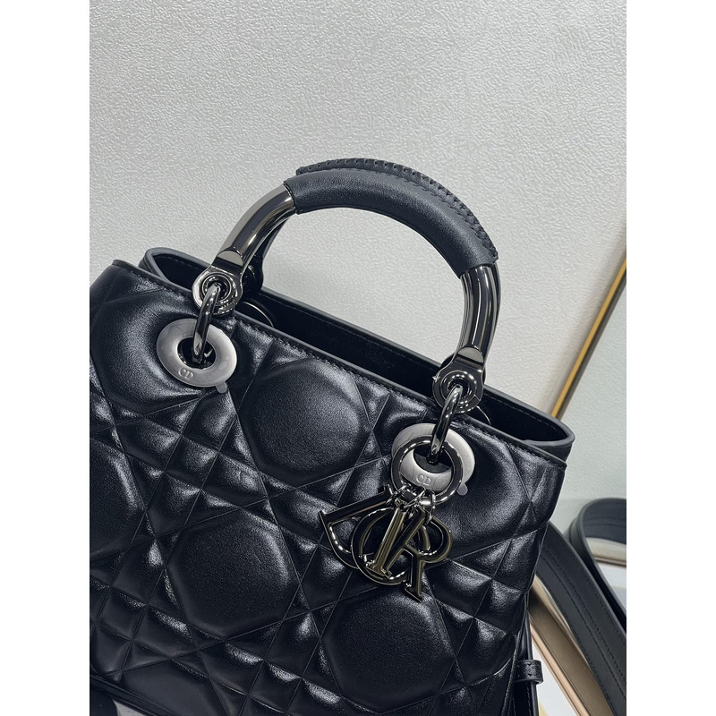 D*or lady D*or bag cannage calfskin black