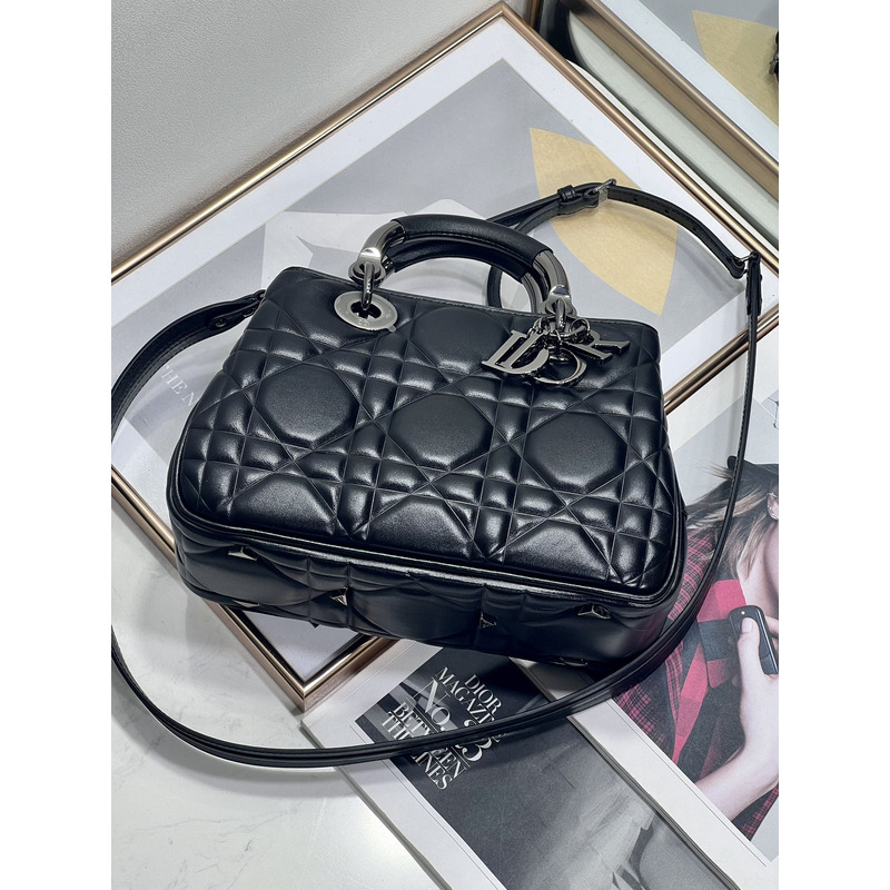 D*or lady D*or bag cannage calfskin black