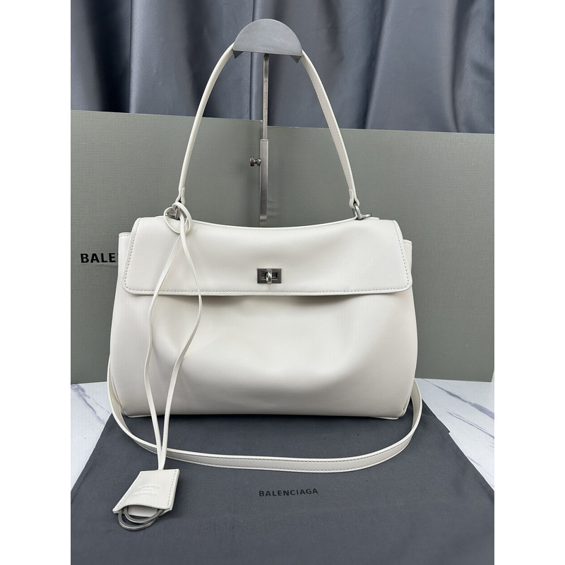 Ba*len*cia*ga women\''s rodeo medium handbag in white