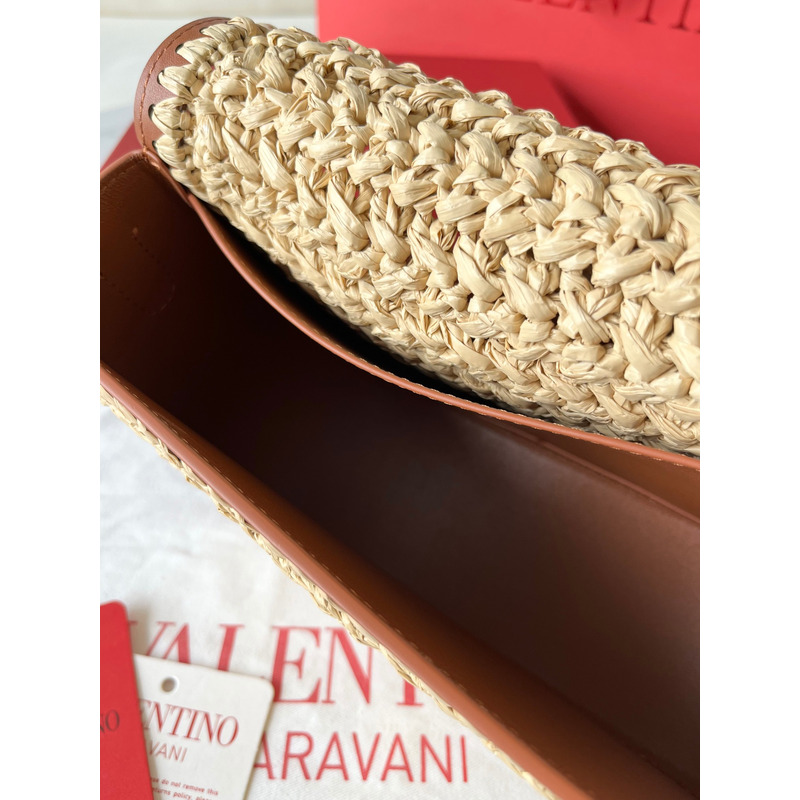 Valentino Garavani Alltime Raffia Shoulder Bag