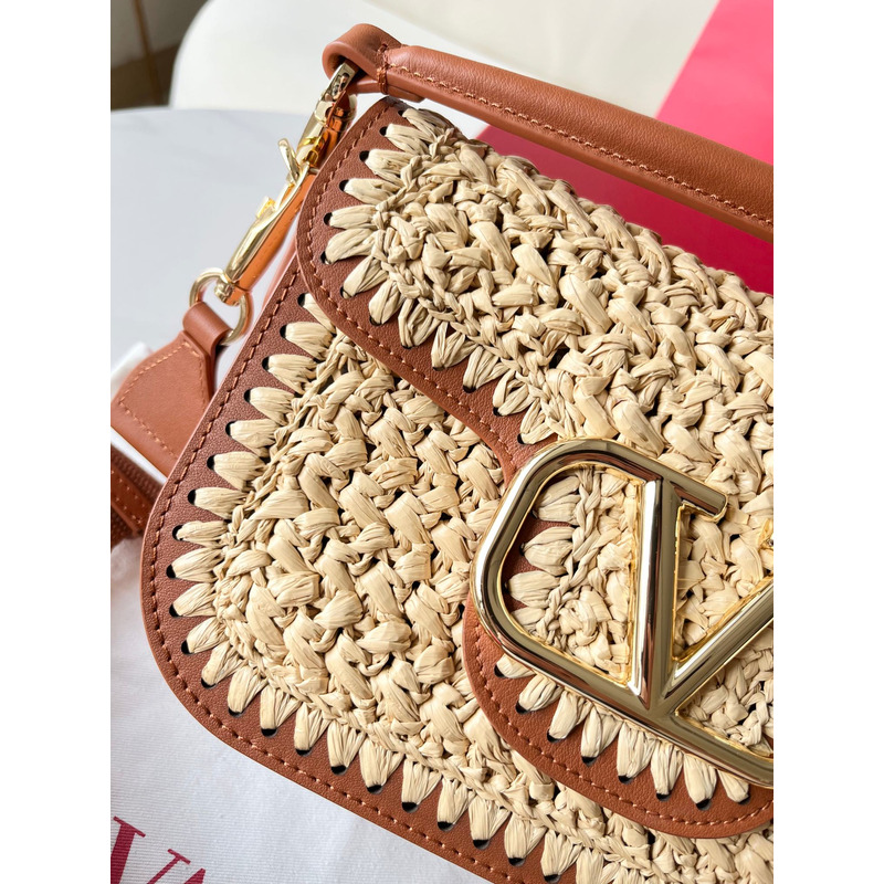 Valentino Garavani Alltime Raffia Shoulder Bag