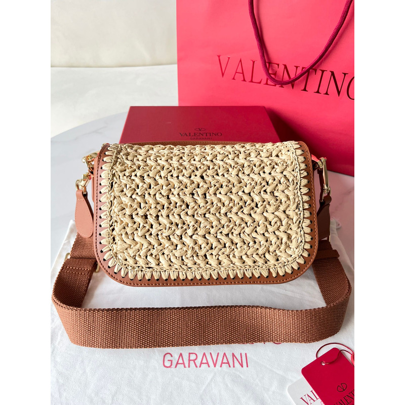 Valentino Garavani Alltime Raffia Shoulder Bag