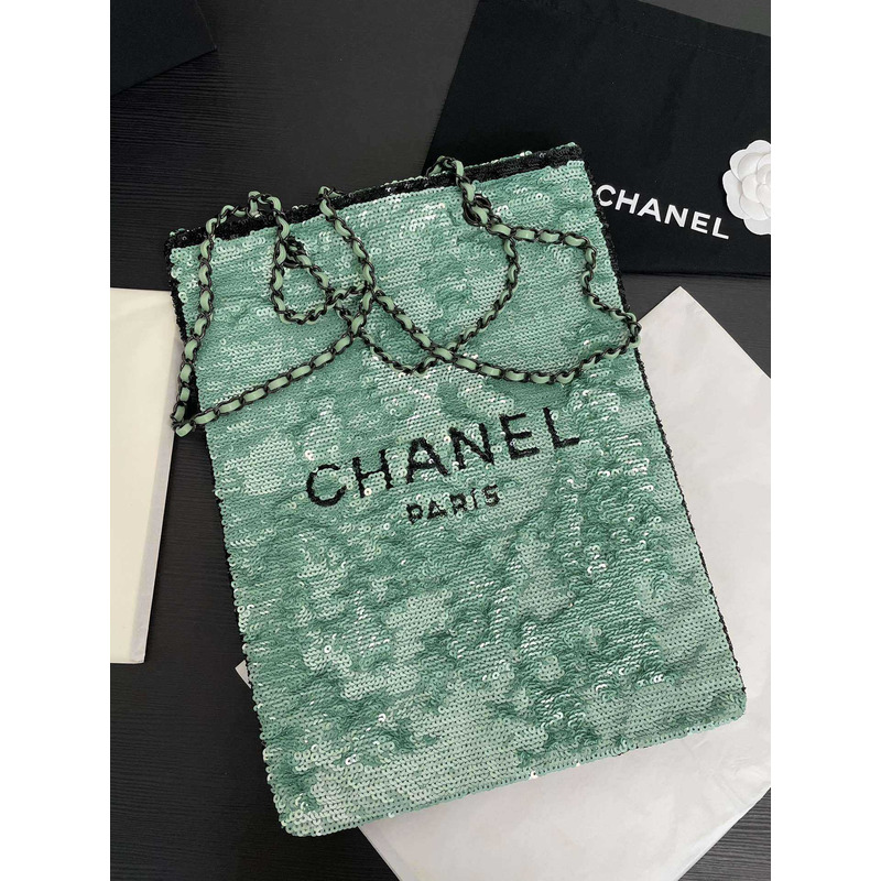 Ch*el shopping bag in green