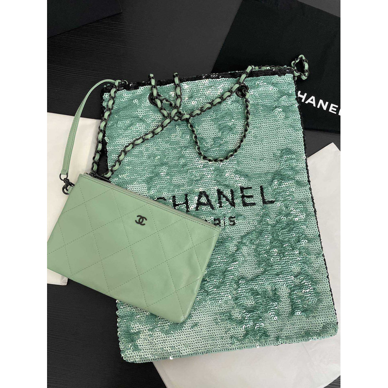 Ch*el shopping bag in green