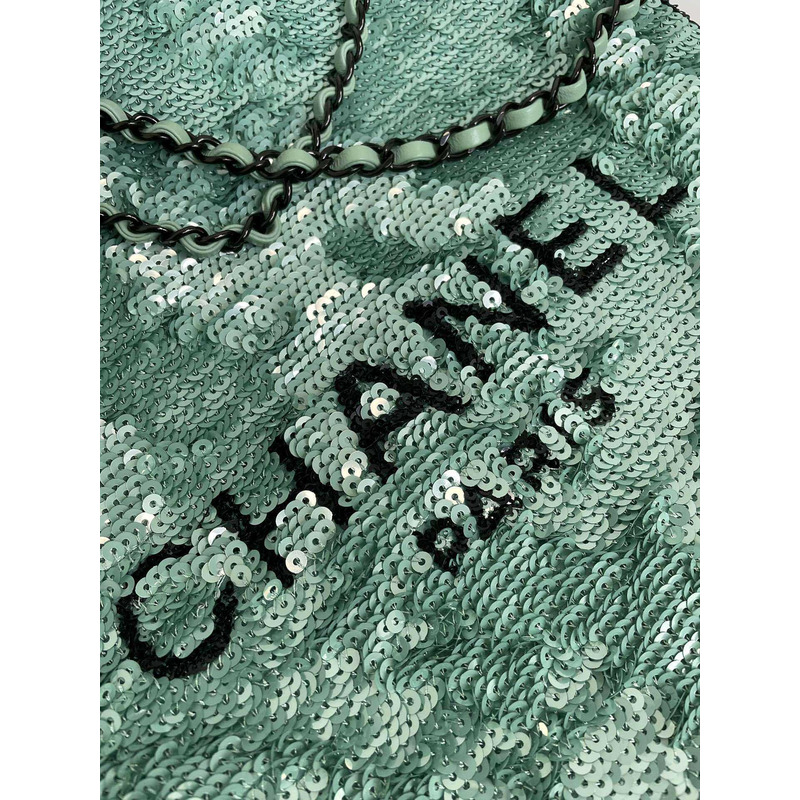 Ch*el shopping bag in green