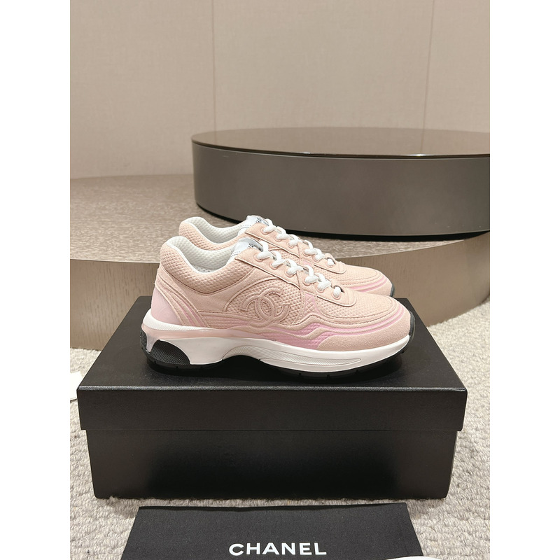 Ch*el sneakers fabric light pink