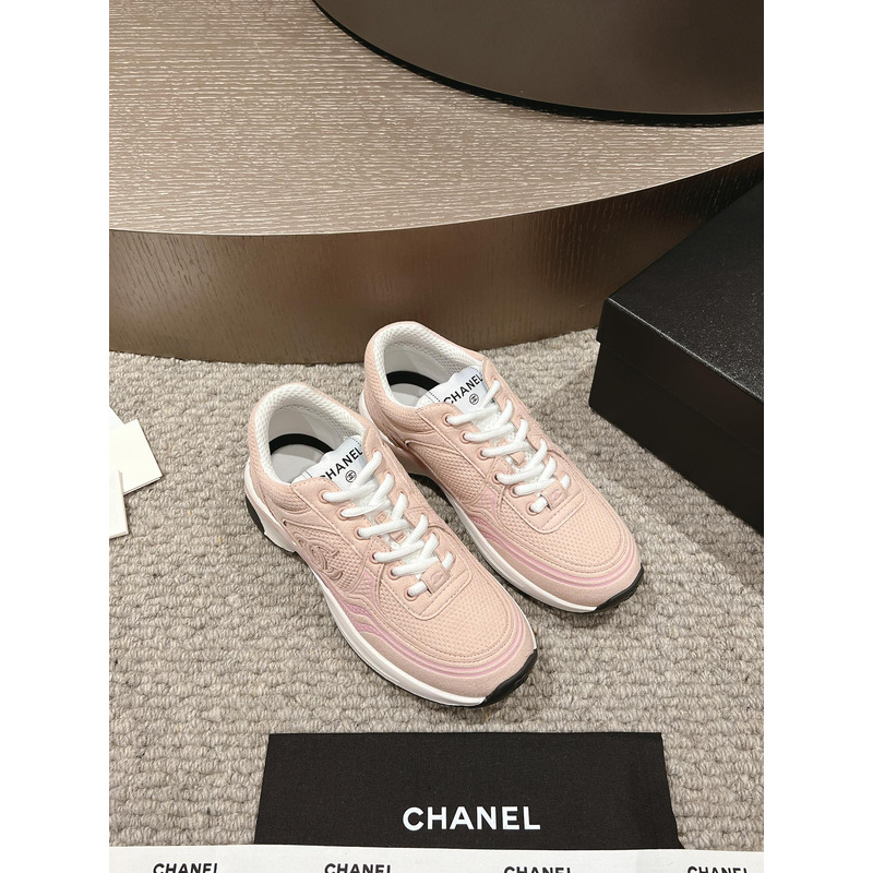 Ch*el sneakers fabric light pink