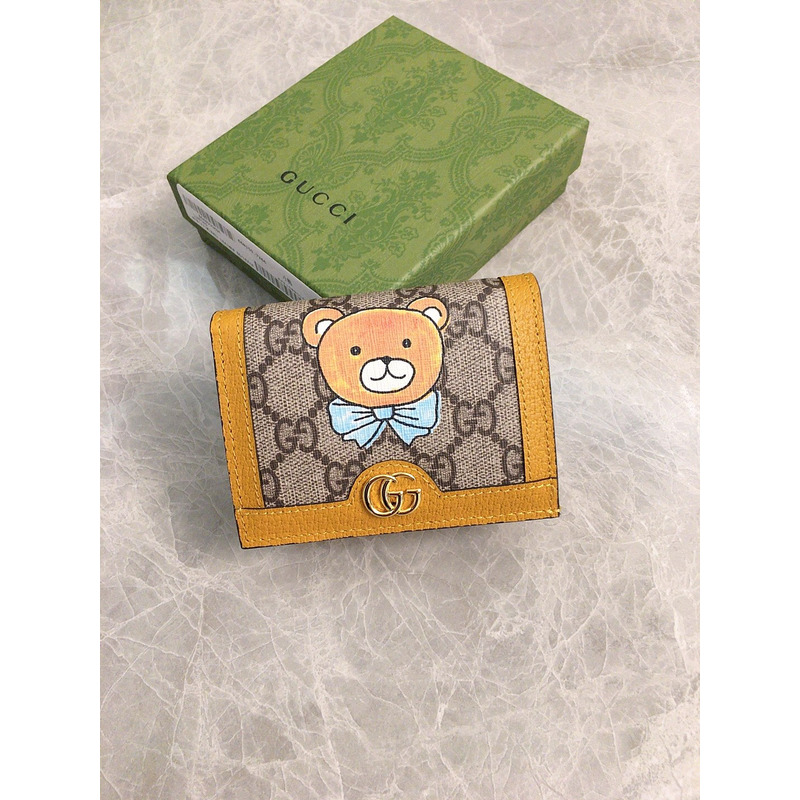 G*u*i teddy bear wallet yellow