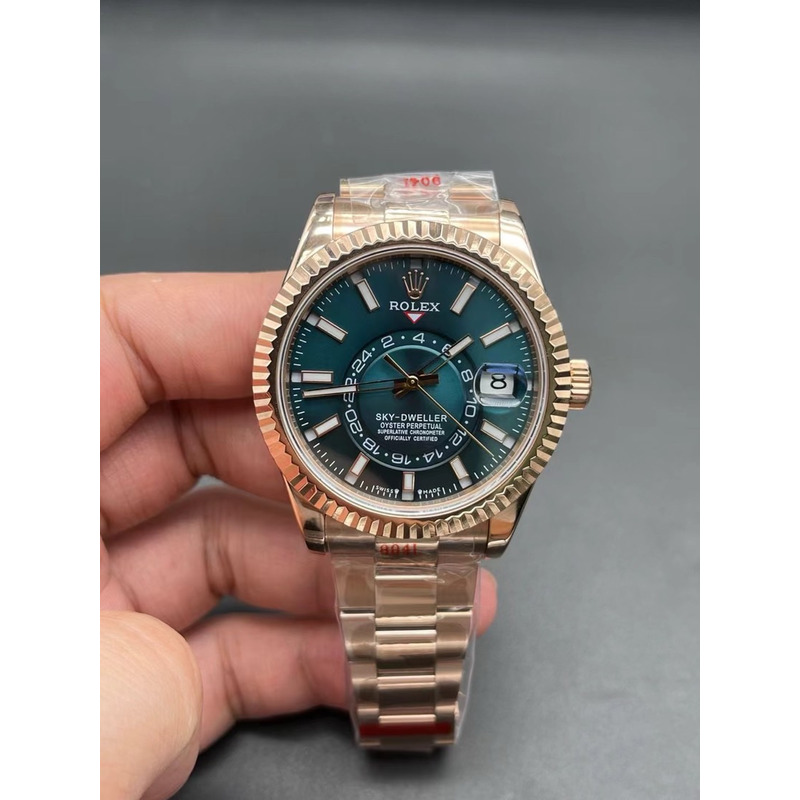 Rolex Sky-Dweller 336935 Rose Gold Blue-Green Dial