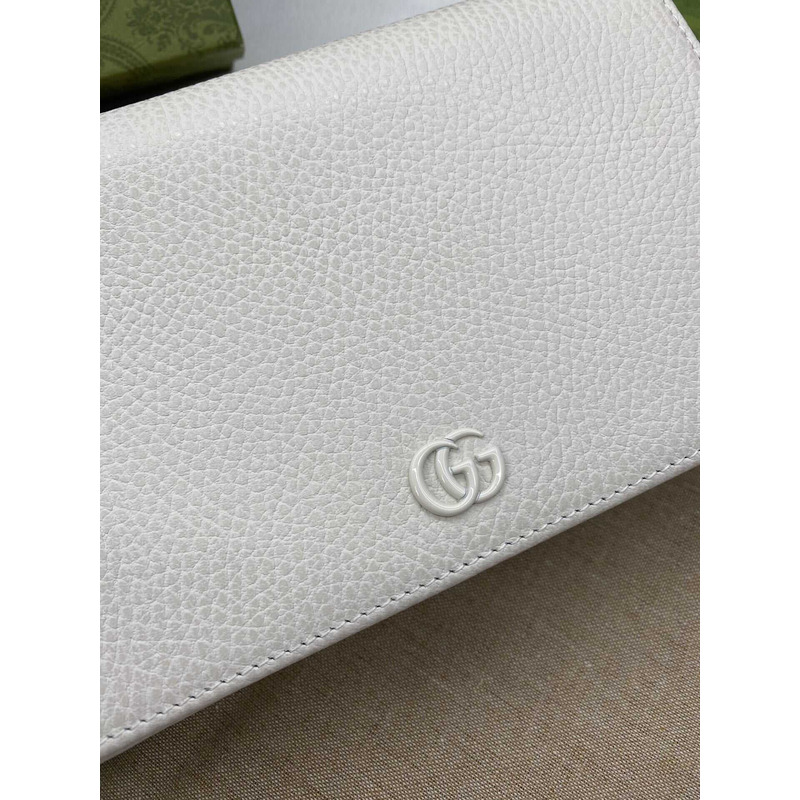 G*u*i gg marmont chain wallet white