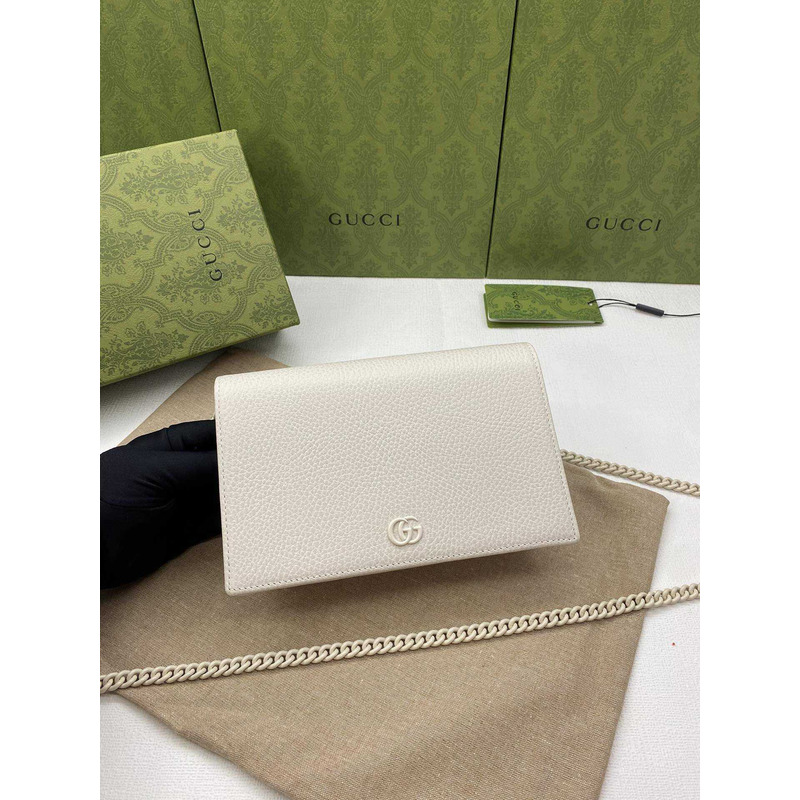 G*u*i gg marmont chain wallet white