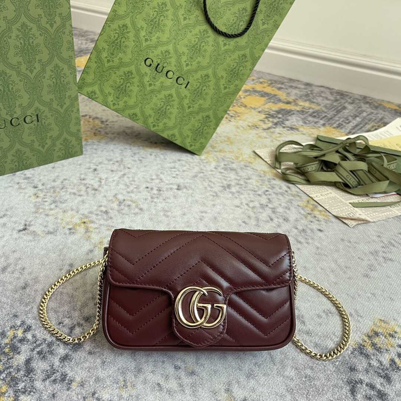 G*u*i marmont extra mini lambskin bag maroon