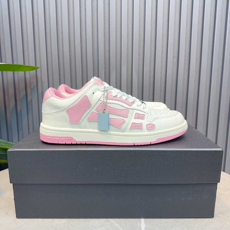 AMIRI White Pink Skeleton Sneakers