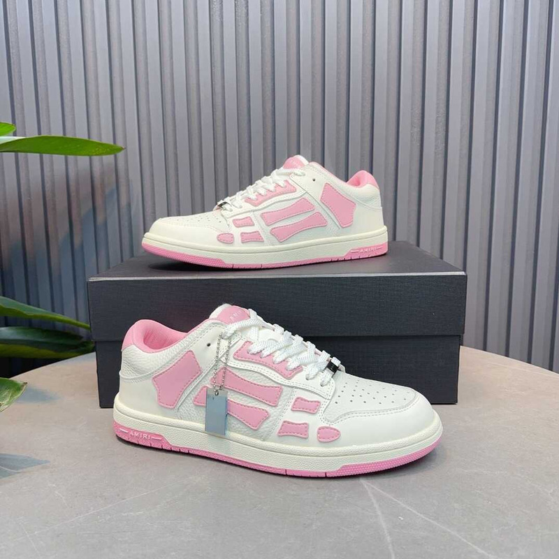 AMIRI White Pink Skeleton Sneakers