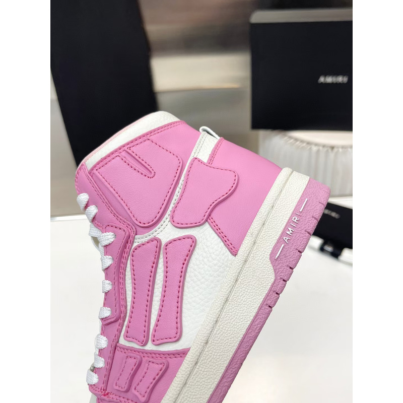 AMIRI White & Pink Skeleton High Sneakers