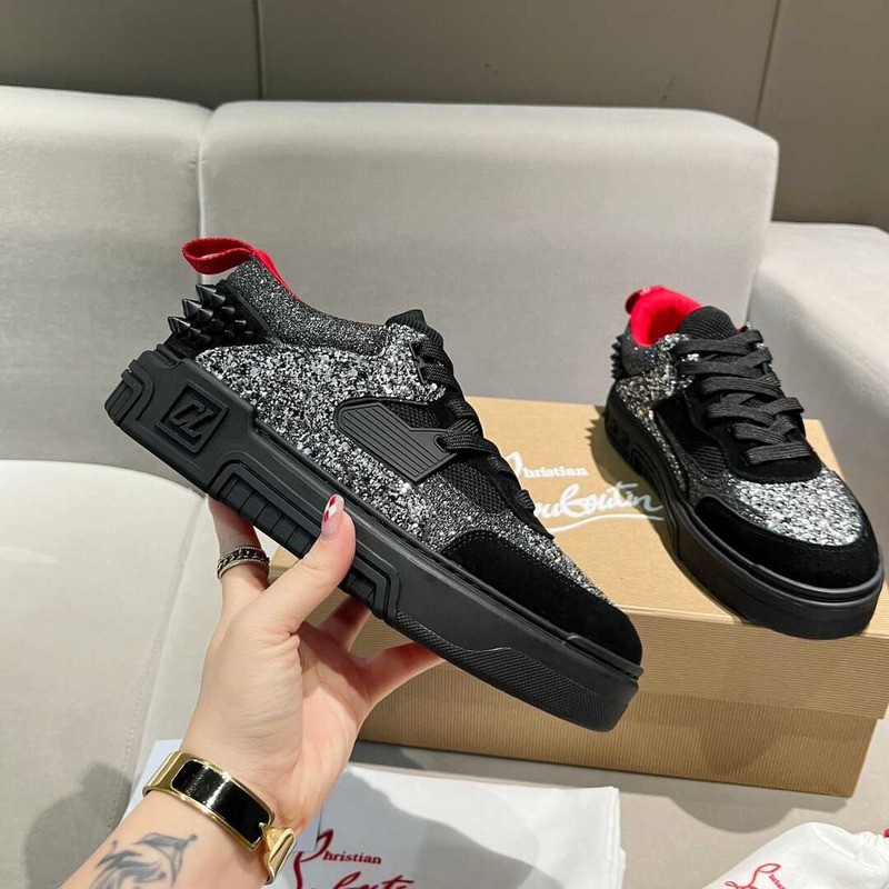 Ch**an louboutin astroloubi lace-up sneakers black