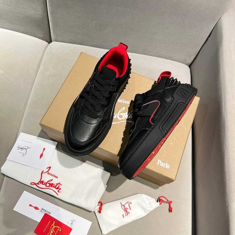 Ch**an louboutin astroloubi lace-up sneakers black