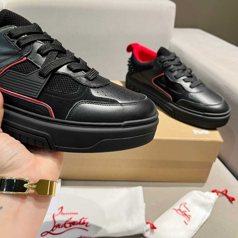 Ch**an louboutin astroloubi lace-up sneakers black