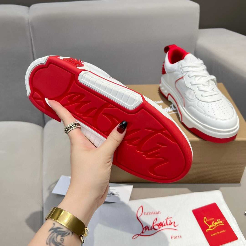 Ch**an louboutin astroloubi lace-up sneakers white