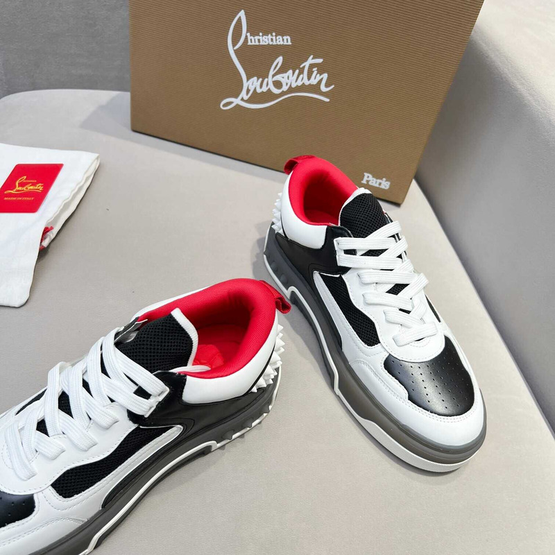 Ch**an louboutin astroloubi lace-up sneakers white black