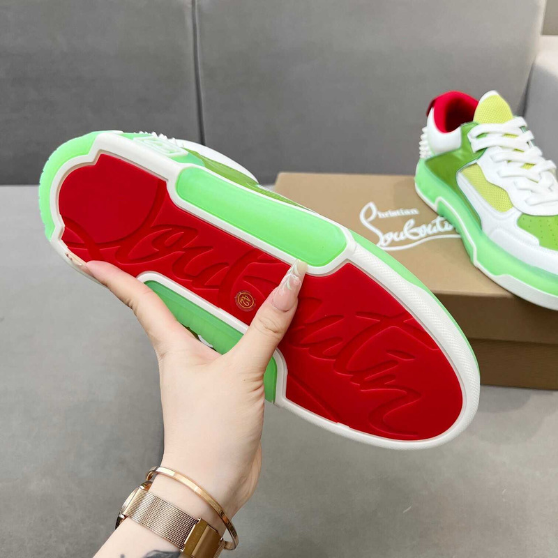 Ch**an louboutin astroloubi lace-up sneakers white green