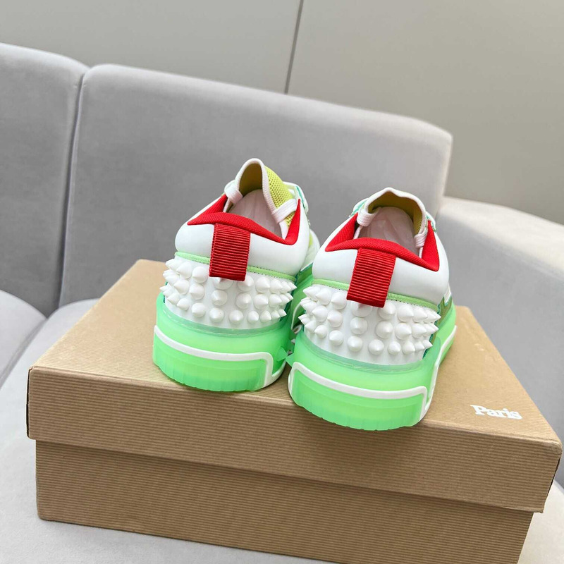 Ch**an louboutin astroloubi lace-up sneakers white green