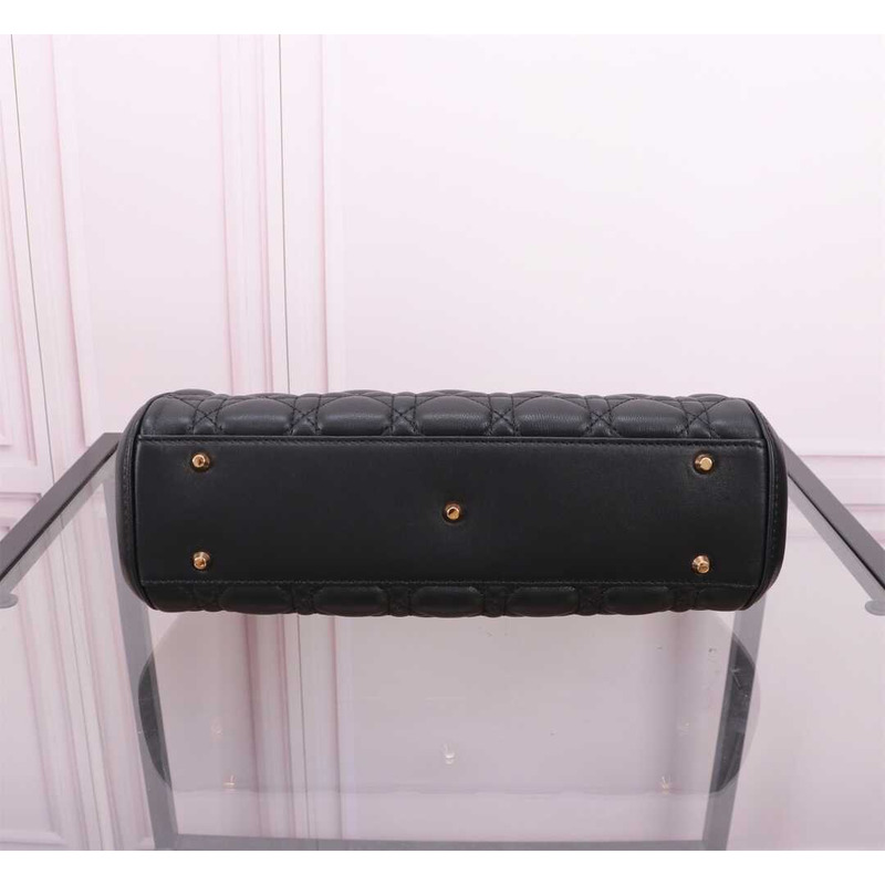 D*or caro cannage frame bag black leather