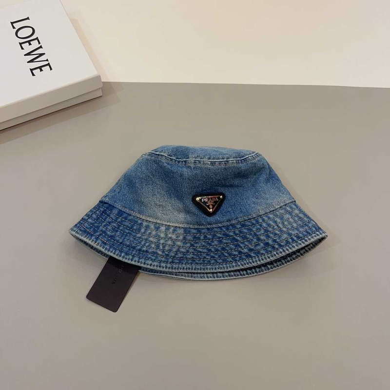 Pra*a denim bucket hat light blue