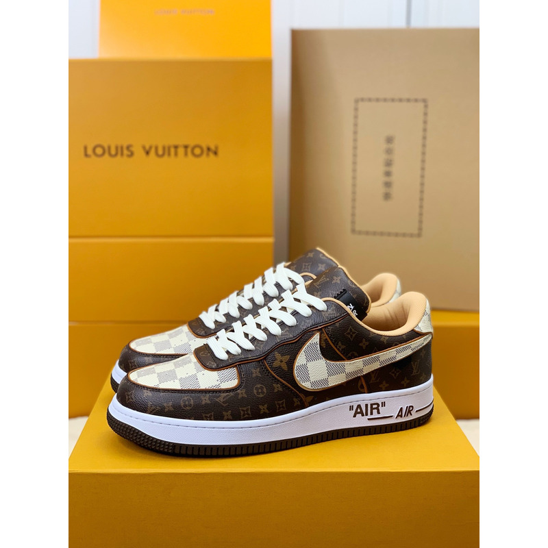 l**is V*t*n x airjordan 1 x virgil abloh brwon sneaker