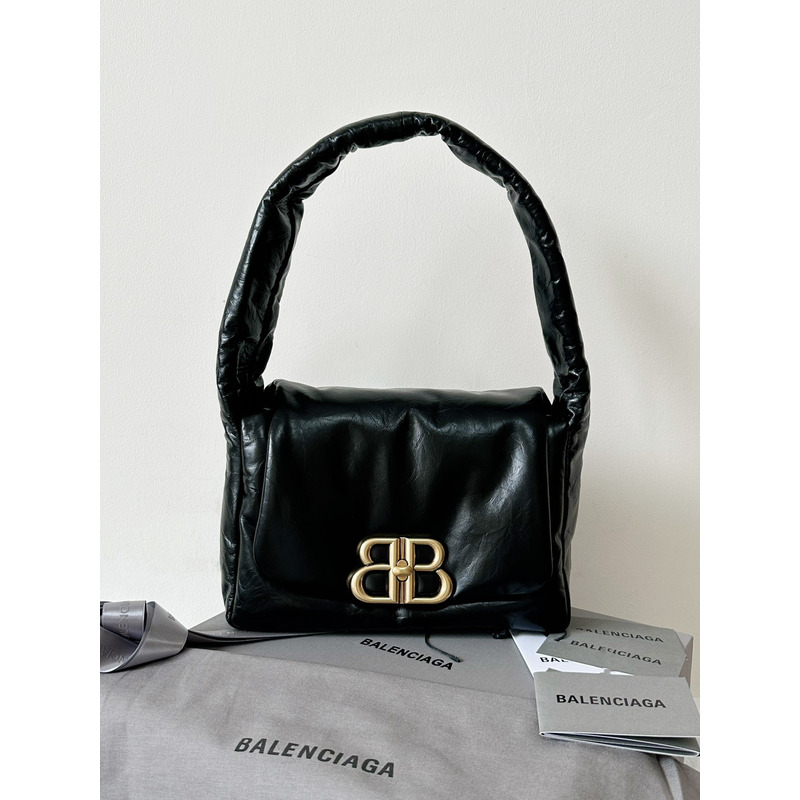 Ba*len*cia*ga monaco shoulder bag calf leather black