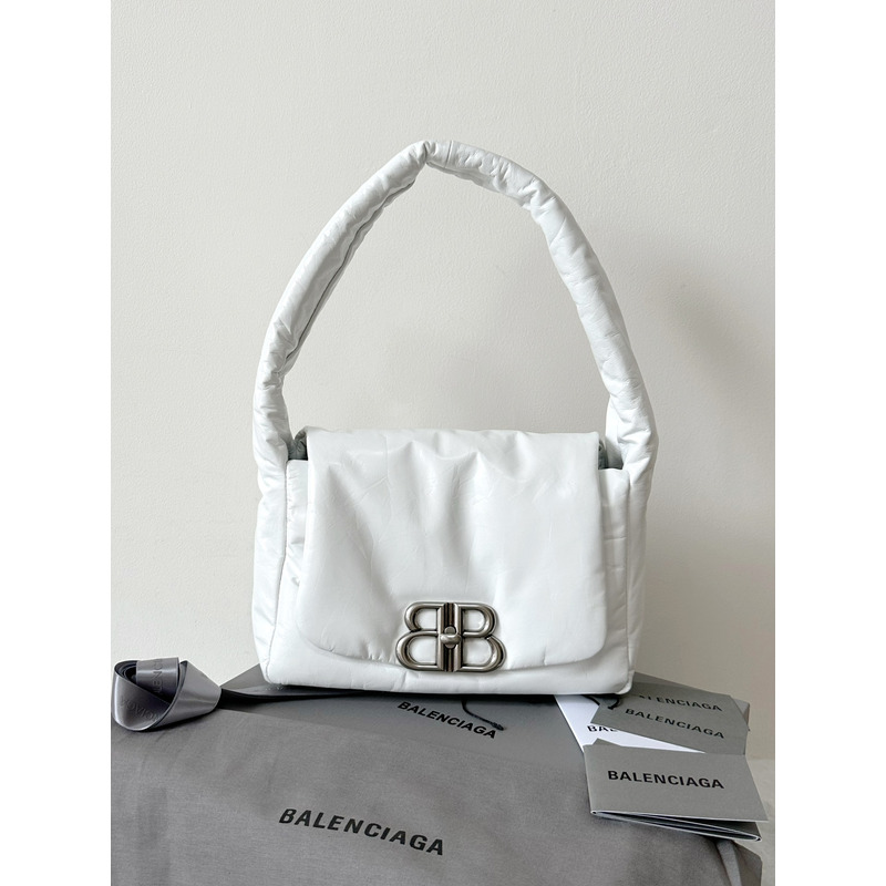 Ba*len*cia*ga monaco shoulder bag calf leather white