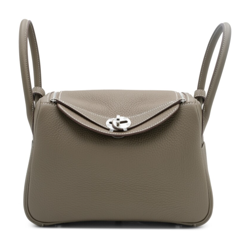 Hermès Etoupe Clemence Lindy 26 Palladium Hardware, 2024 Pure Handmad