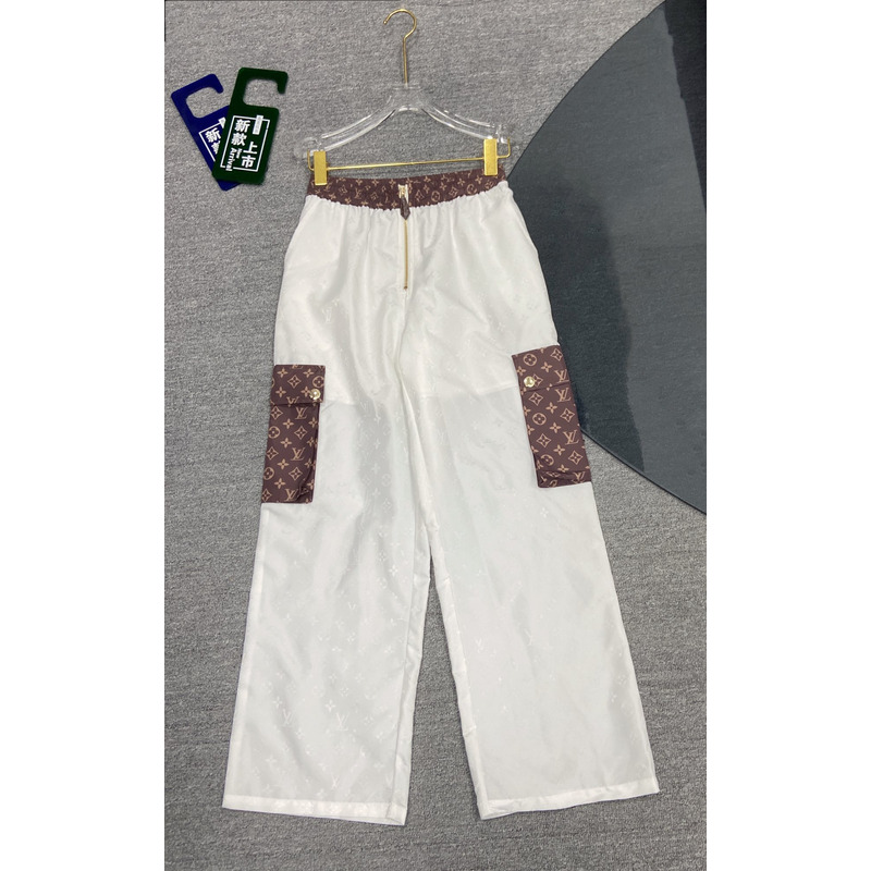 l**is V*t*n monogram pants white/brown