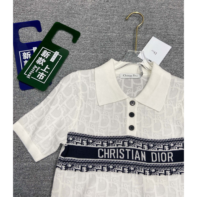 D*or oblique ch**an polo shirt white