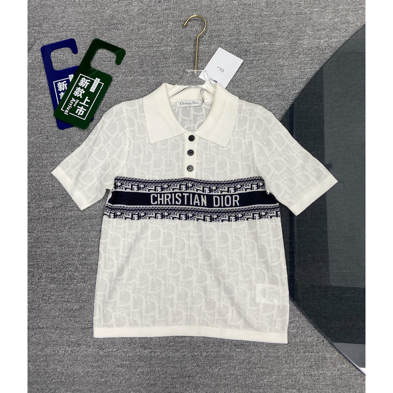 D*or oblique ch**an polo shirt white