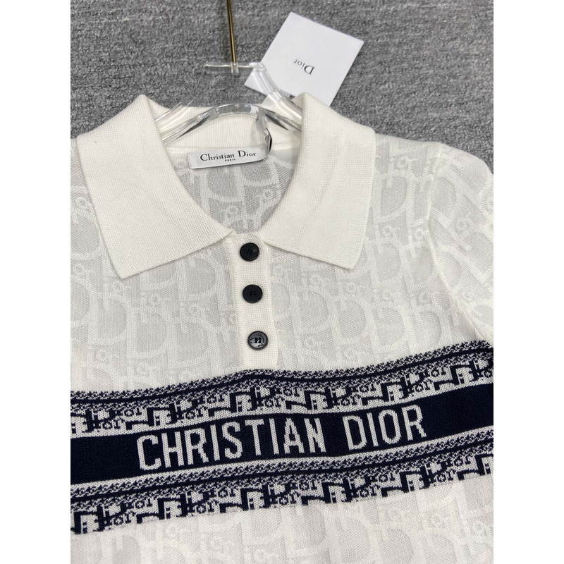 D*or oblique ch**an polo shirt white