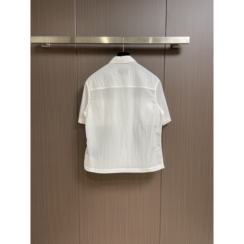 Pra*a short-sleeve light re-nylon shirt white