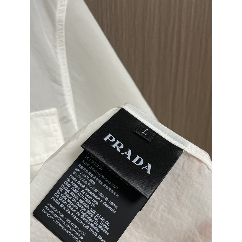 Pra*a short-sleeve light re-nylon shirt white