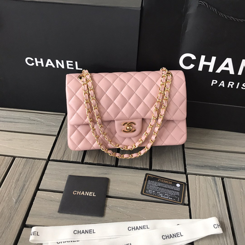 Ch*el classic flap shoulder bag pink