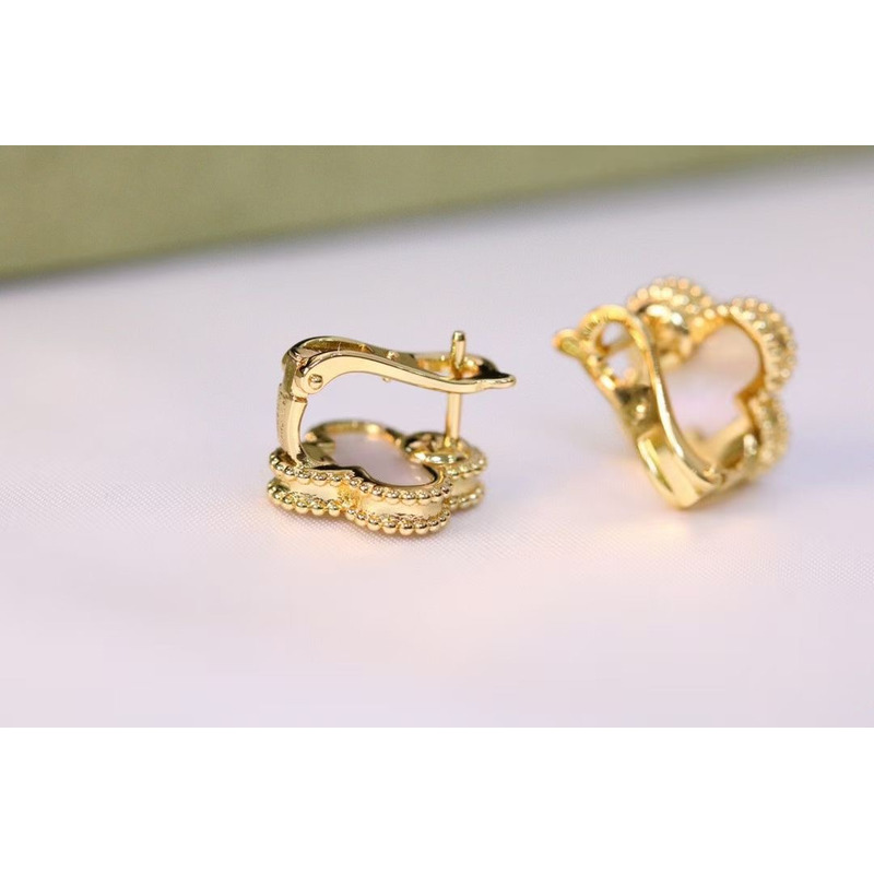 Van Cleef & Arpels Vintage Alhambra Earrings White/Golden